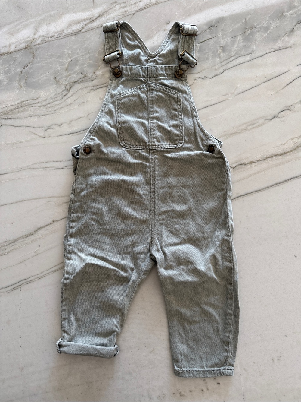 Zara Toddler Light Olive Green Overalls